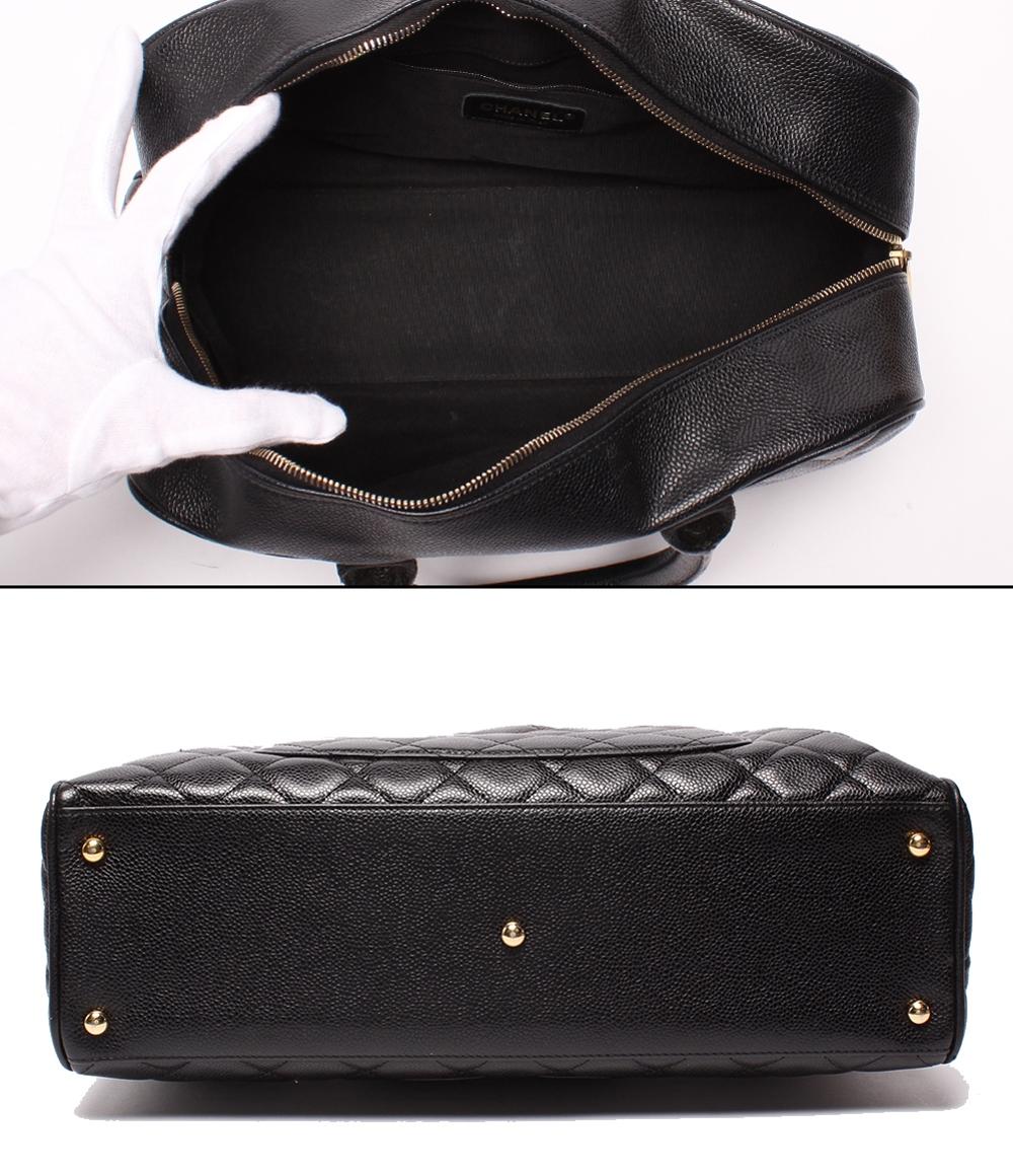 CHANEL ミニボストンバッグ ハンドバッグ マトラッセ ココマーク キャビアスキン ゴールド金具 レディース シャネル