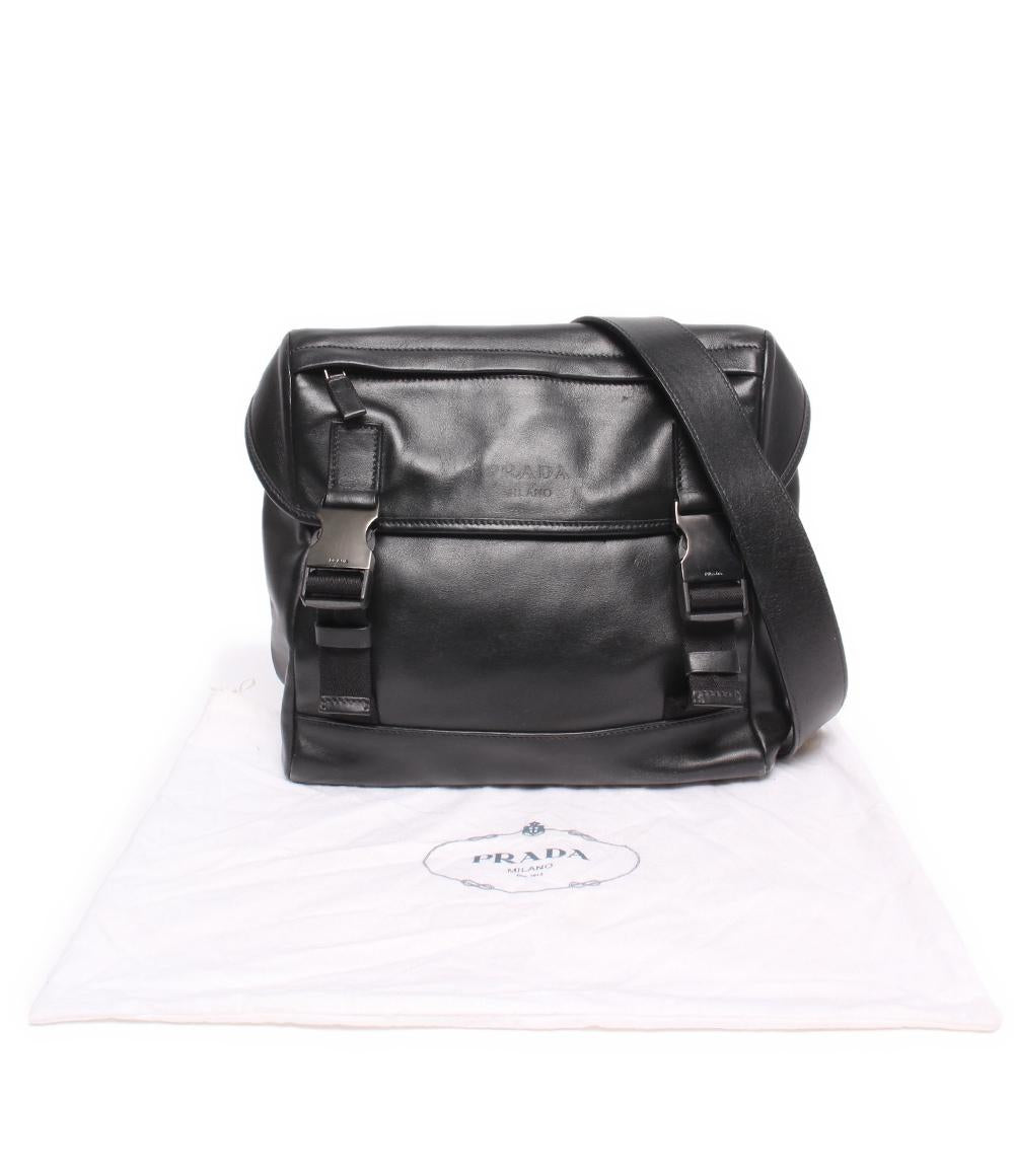 PRADA レザー ショルダーバッグ メッセンジャーバッグ 斜め掛け メンズ