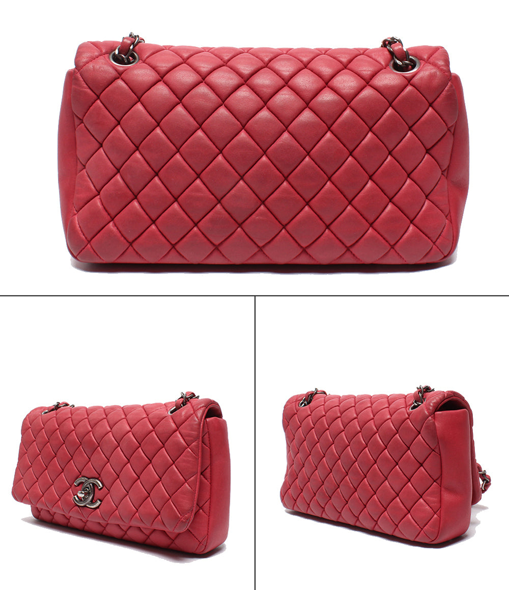 CHANEL チェーンショルダーバッグ シルバー金具 バブルキルト