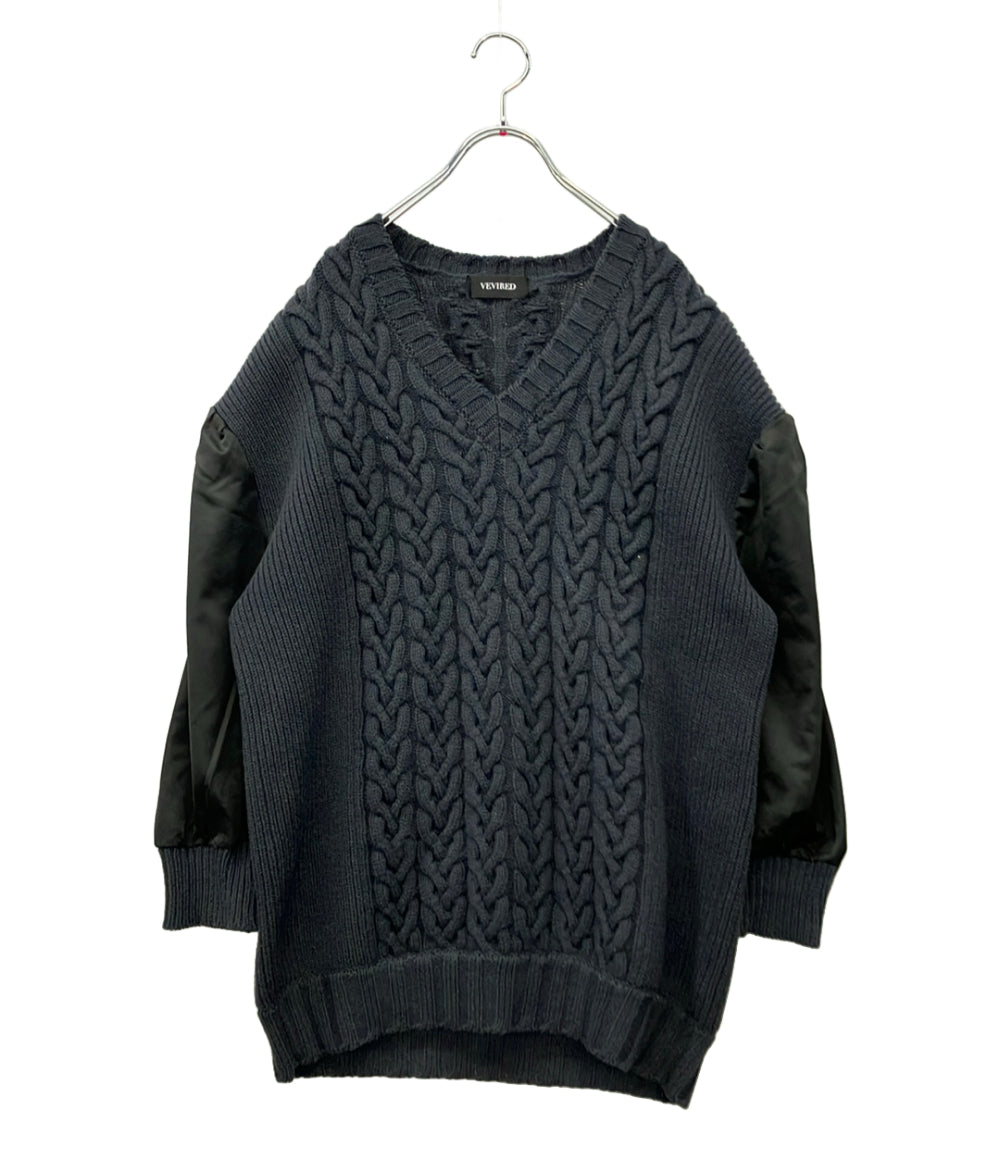 VEVIRED 長袖ニット ドッキング シソラス 821196 レディース SIZE F (M) ヴェビレッド