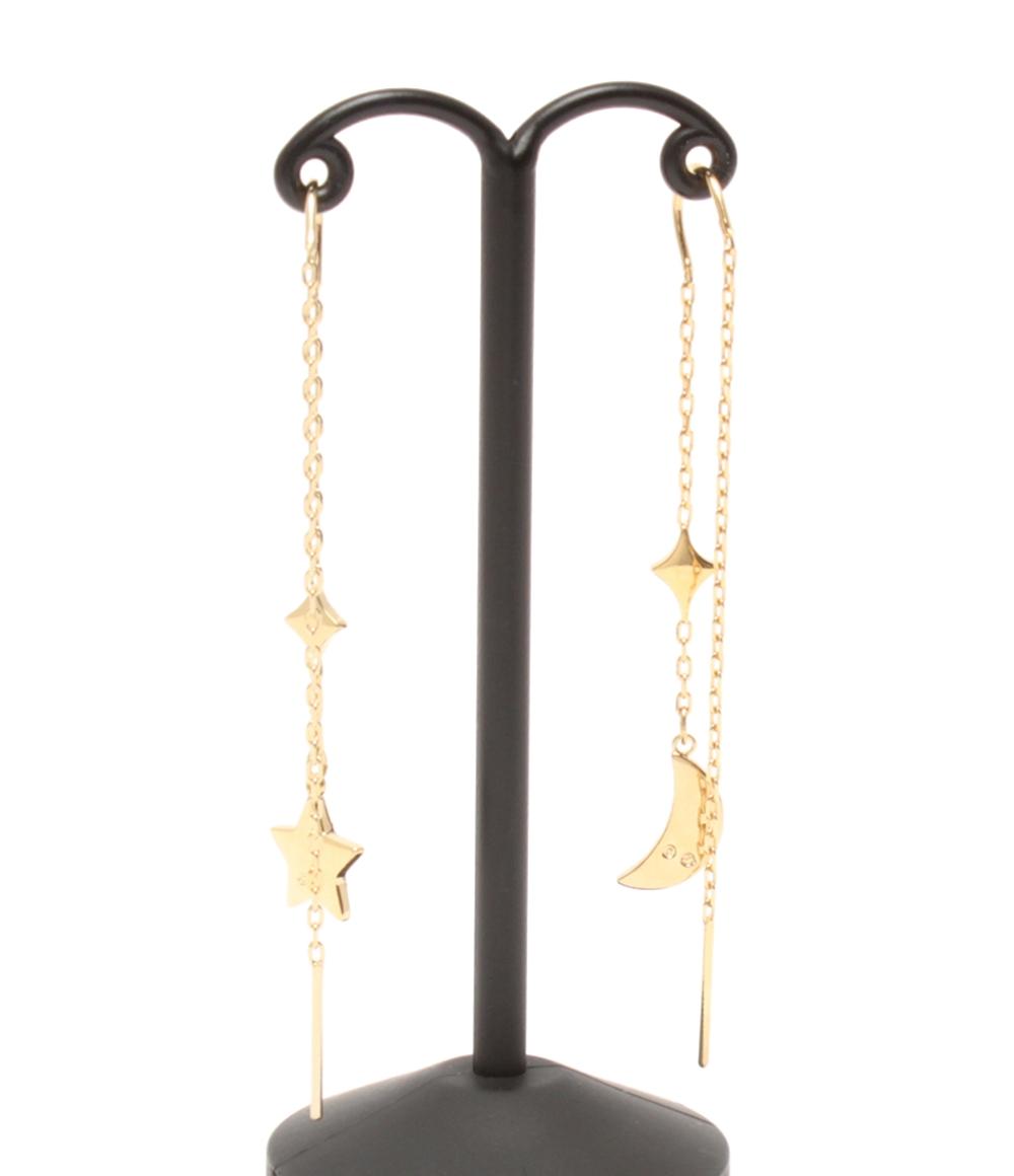 美品 スワロフスキー ピアス 月モチーフ ムーンモチーフ 星モチーフ