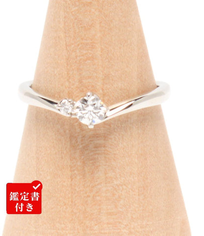 美品 ニワカ リング 指輪 Pt950 ダイヤ 0.181ct ダイヤ 0.04ct相当 レディース SIZE 12号 NIWAKA
