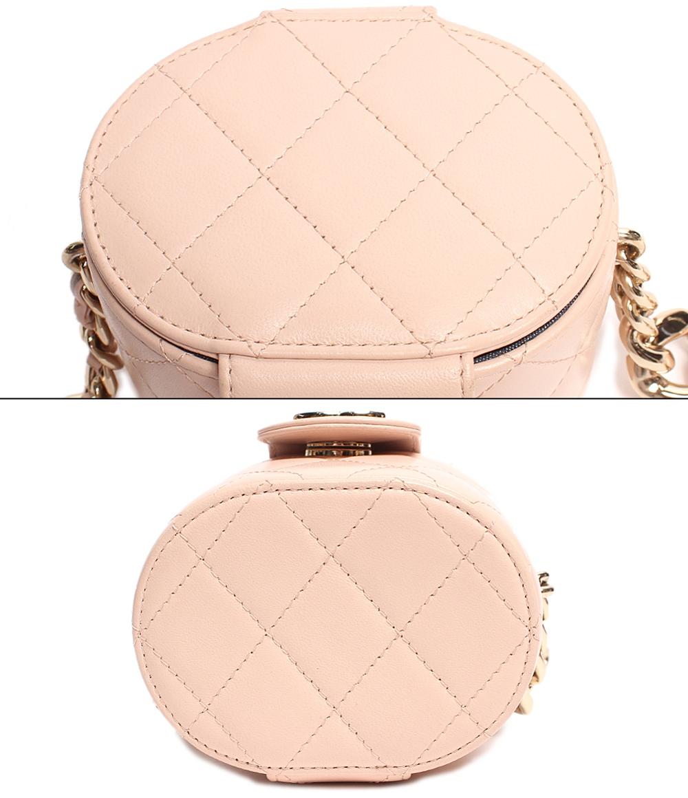 シャネル チェーンレザーショルダーバッグ ココマーク ゴールド金具 ミニバニティバッグ マトラッセ ラムスキン レディース CHANEL