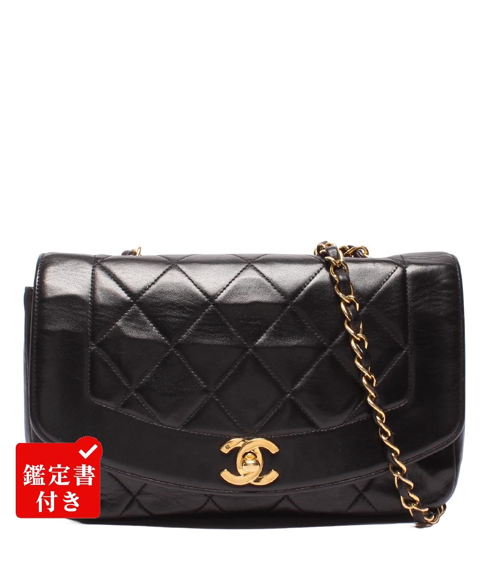 CHANEL チェーンショルダーバッグ シングルチェーン シングルフラップ ゴールド金具 マトラッセ ダイアナ22 レディース シャネル