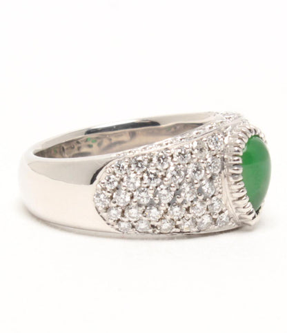 リング 指輪 K18WG エメラルド 1.022ct ダイヤ 1.386ct レディース SIZE 15号