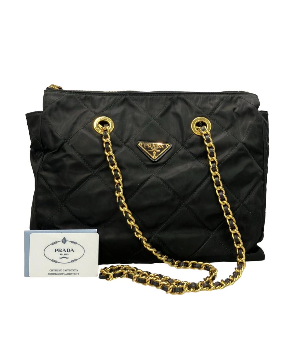 PRADA チェーンショルダーバッグ 肩掛け ゴールド金具 ナイロン B1239