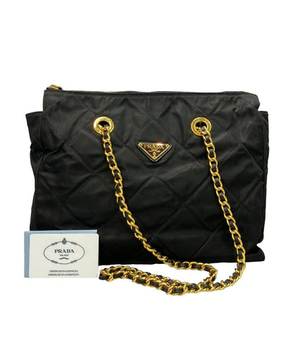 PRADA チェーンショルダーバッグ 肩掛け ゴールド金具 ナイロン B1239 レディース プラダ