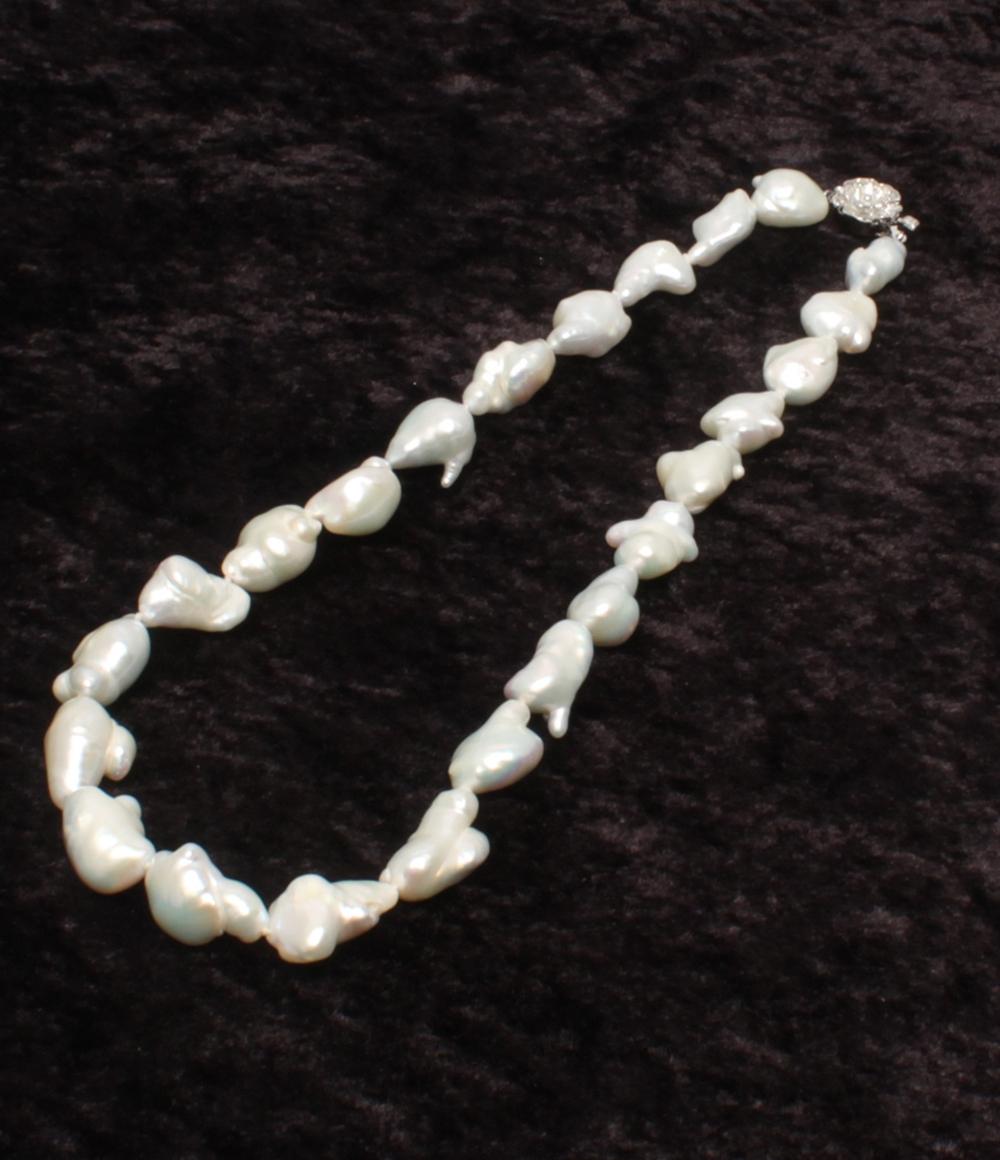 美品 ネックレス SV バロックパール 9-20mm レディース