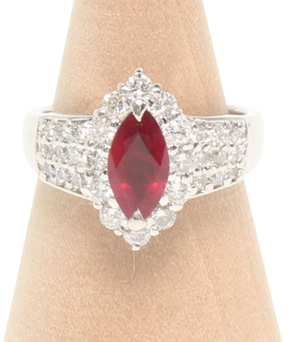 美品 リング 指輪 Pt900 ルビー 1.20ct ダイヤ 0.90ct レディース SIZE 13号