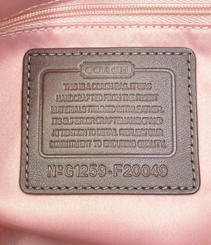 美品 COACH トートバッグ ショルダーバッグ 2WAY 斜め掛け キャンバス レザー オプアート F20049 レディース コーチ