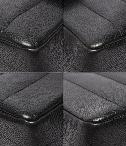 CHANEL チェーンショルダーバッグ ゴールド金具 ダブルチェーン シングルフラップ 3番台 キャビアスキン マドモアゼル レディース シャネル