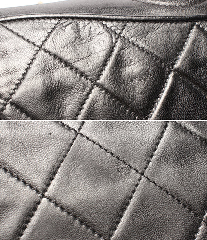 CHANEL チェーンショルダーバッグ 肩掛け ゴールド金具 シングルチェーン シングルフラップ マトラッセ ラムスキン レディース シャネル