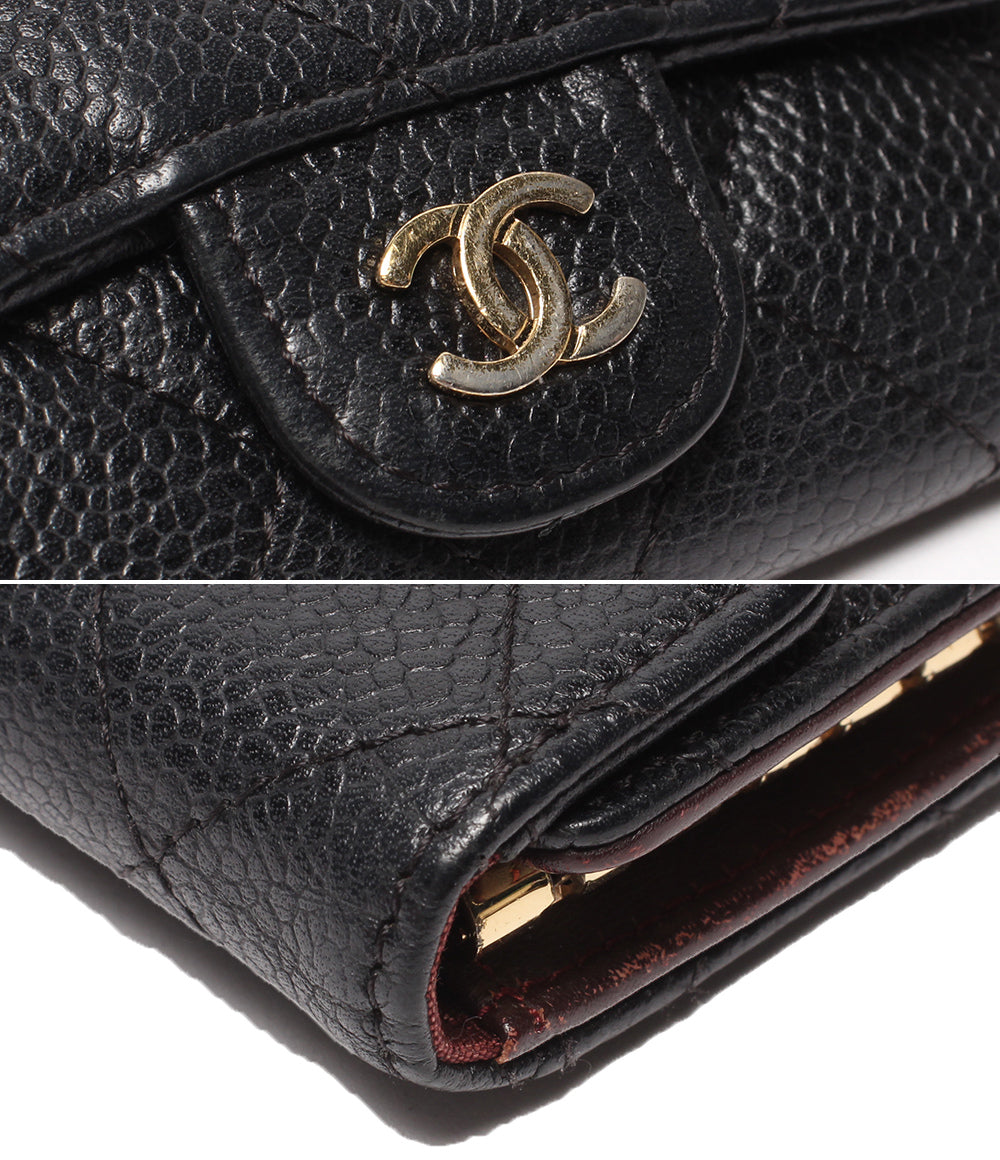 CHANEL ６連キーケース ゴールド金具 マトラッセ キャビアスキン 18番台 レディース シャネル