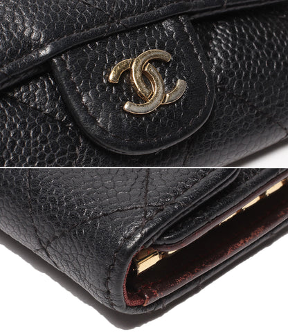 CHANEL ６連キーケース ゴールド金具 マトラッセ キャビアスキン 18番台 レディース シャネル