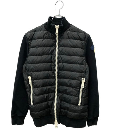 MONCLER ダウンジャケット ハイネック 軽量ナイロン スウェット 切替 MAGLIA CARDIGAN C10918405500 メンズ SIZE L モンクレール