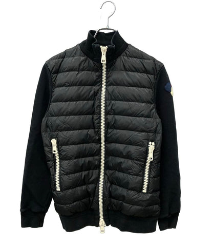 MONCLER ダウンジャケット ハイネック 軽量ナイロン スウェット 切替 MAGLIA CARDIGAN C10918405500 メンズ SIZE L モンクレール