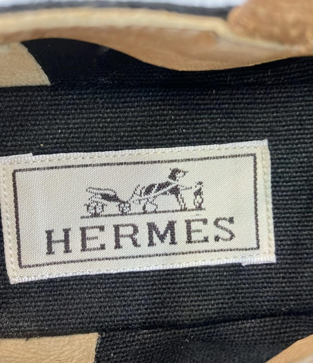 HERMES フラットシューズ アンクルストラップ エスパドリーユ
