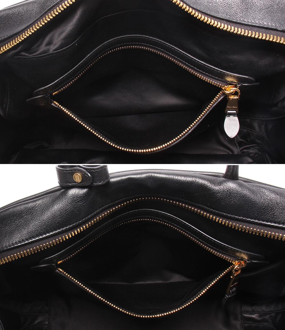 美品 Miu Miu ハンドバッグ ショルダーバッグ ボストンバッグ 肩掛け レザー ボー バッグ 5BB117 レディース ミュウ ミュウ