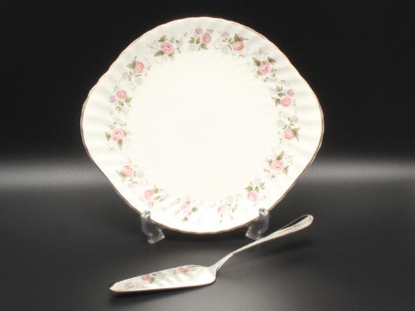 美品 ミントン B＆Bプレート 皿 27cm ケーキサーバー 2点セット スプリングブーケ Minton