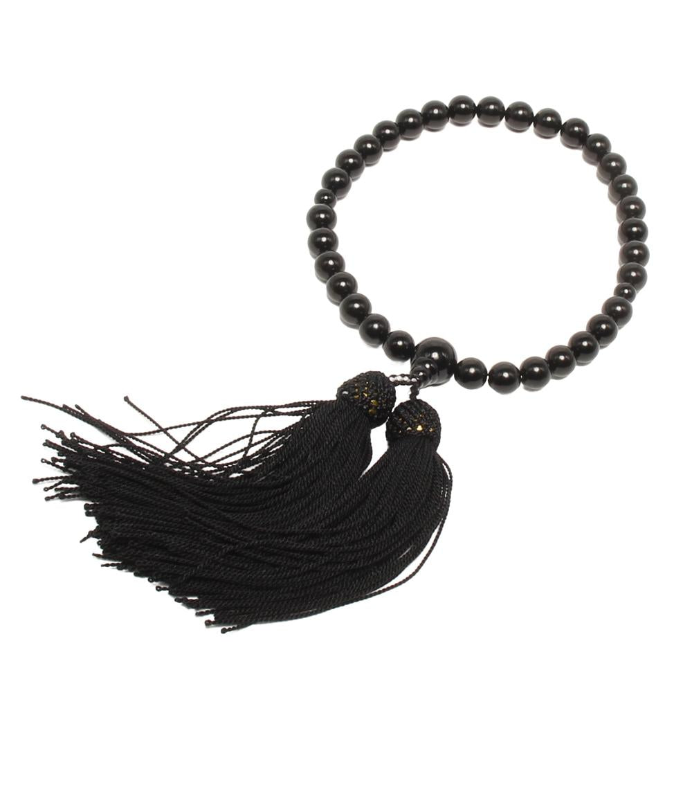 ネックレス イヤリング 念珠 ジェット 3点セット レディース