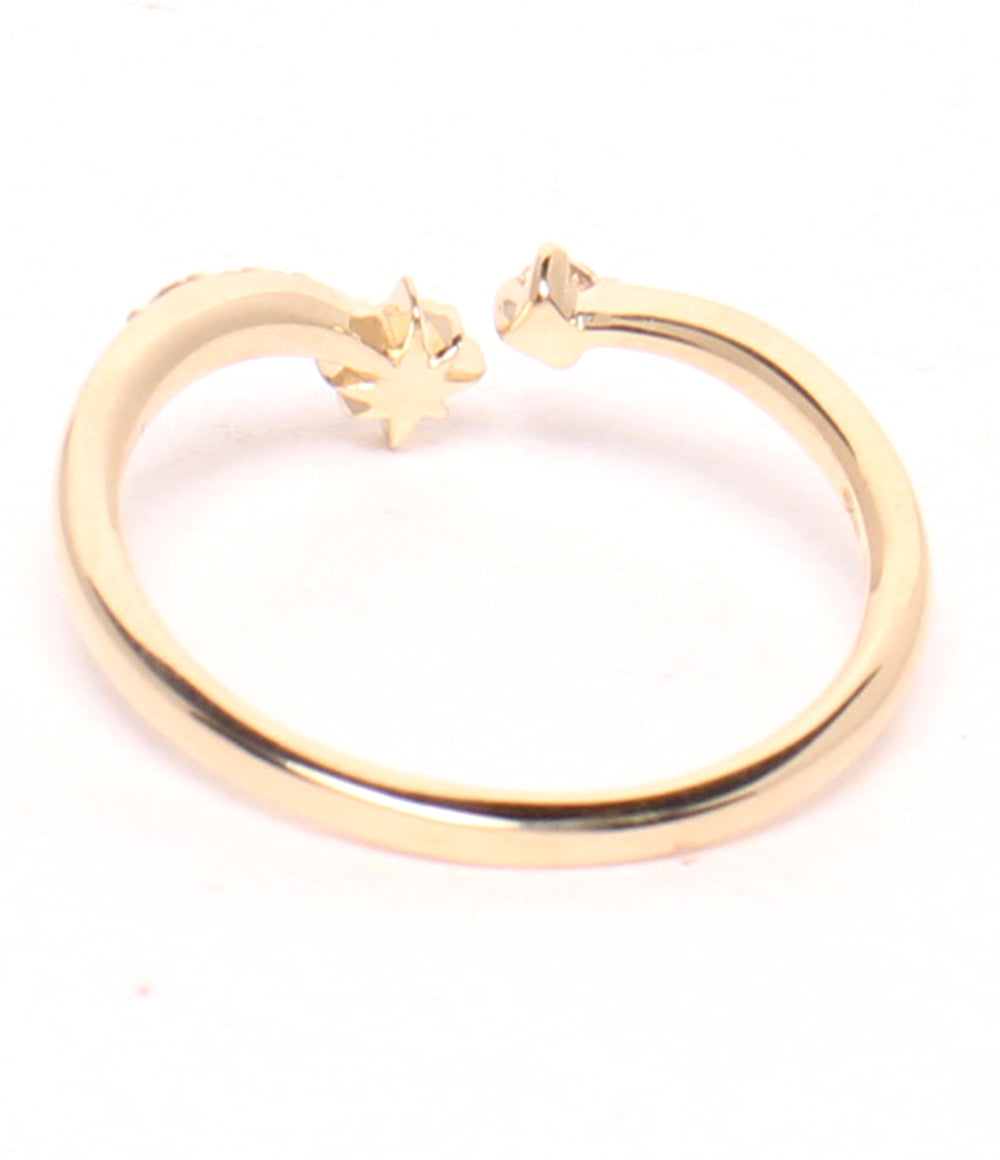 美品 STAR JEWELRY リング 指輪 K10 ムーンストーン ムーンモチーフ ホワイトトパーズ スターモチーフ 2点セット レディース SIZE 13号