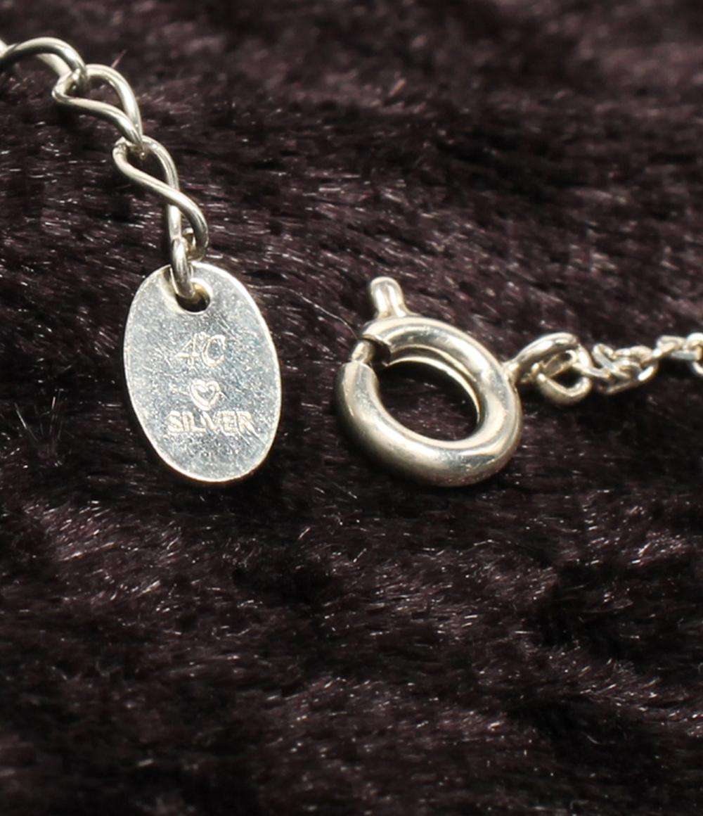 美品 ヨンドシー ネックレス SV ダイヤ ピンクトルマリン ハートモチーフ レディース 4℃