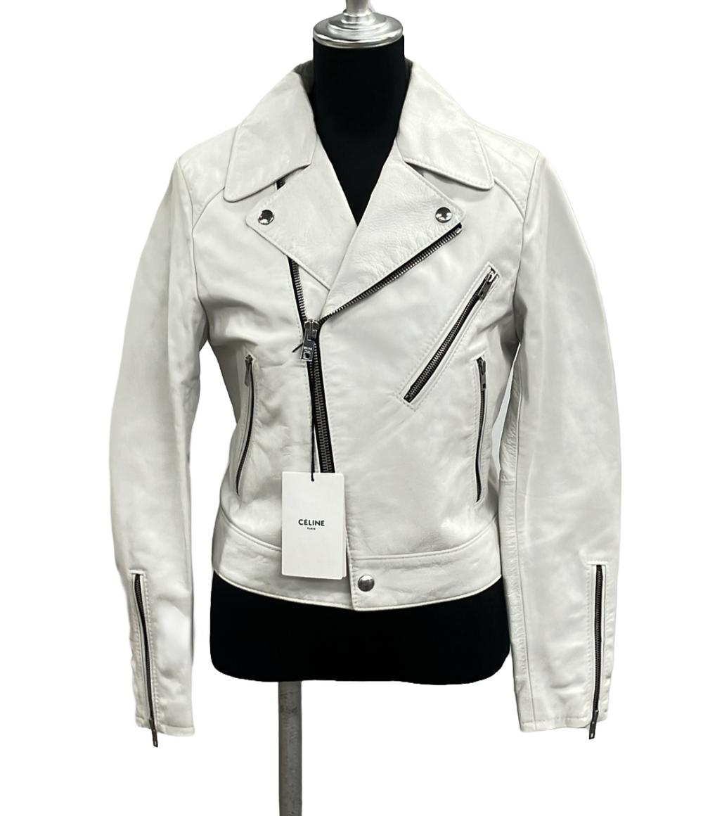 CELINE - セリーヌ CELINE カーフスキン レザー ダブルライダースジャケット レディース 36 セリーヌ カーフスキン レザー ダブルライダースジャケット レディース
