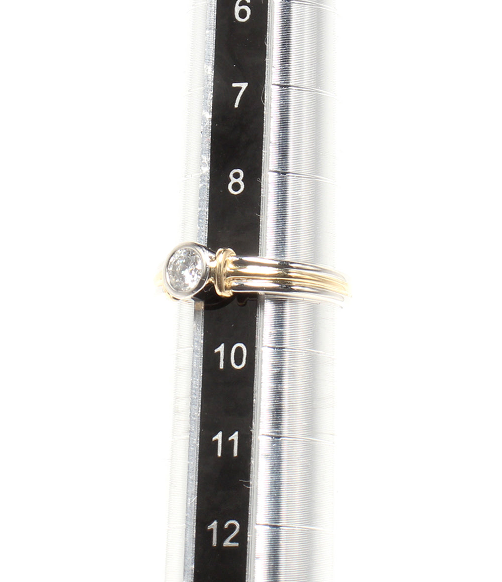 美品 NINA RICCI リング 指輪 K18 Pt900 ダイヤ 0.25ct レディース SIZE 9号 ニナリッチ