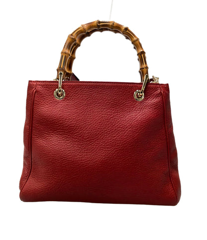 美品 GUCCI ハンドバッグ ショルダーバッグ 2WAY 斜め掛け レザー バンブー 336032 520981 レディース グッチ