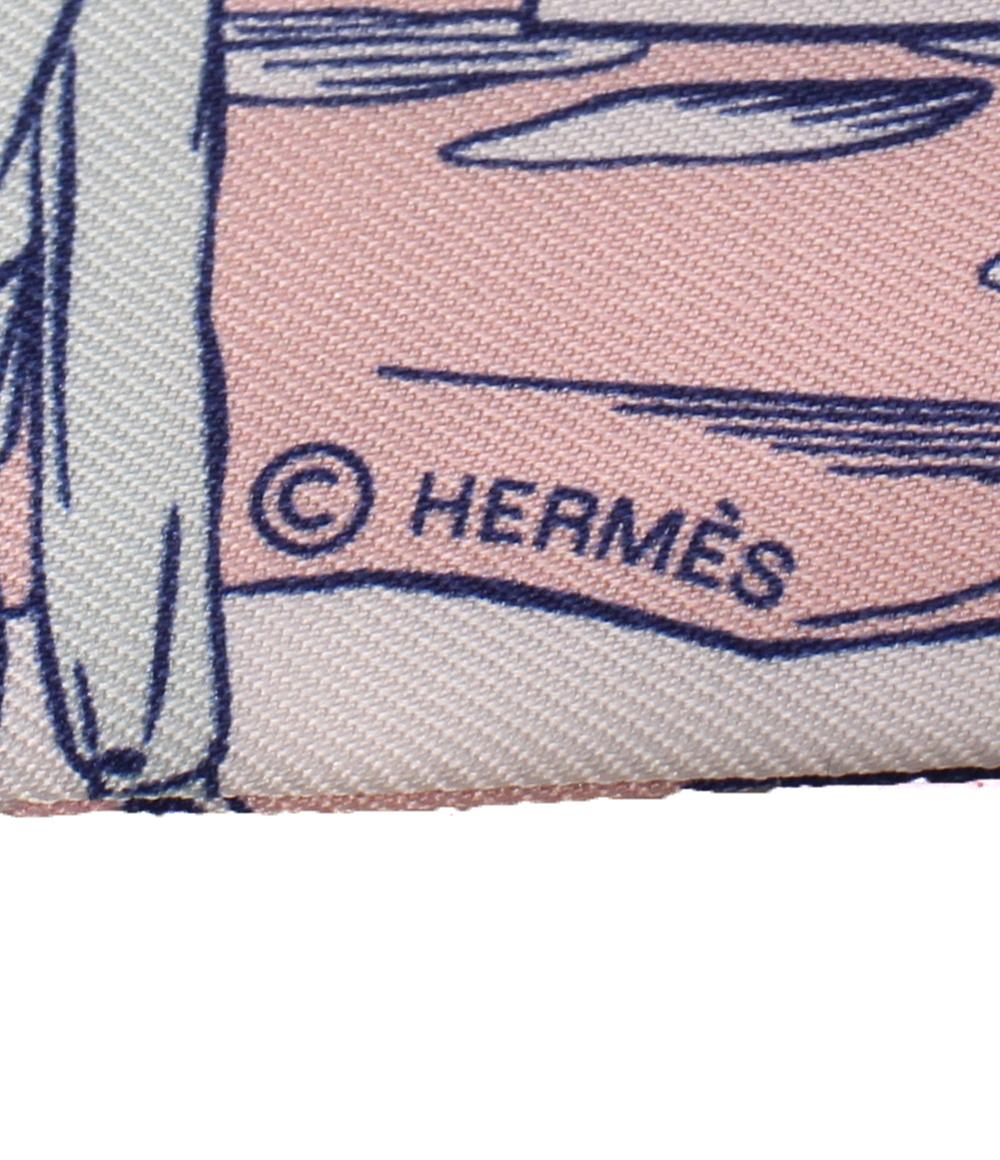 美品 HERMES ツイリー スカーフ シルク100% WOW レディース メンズ