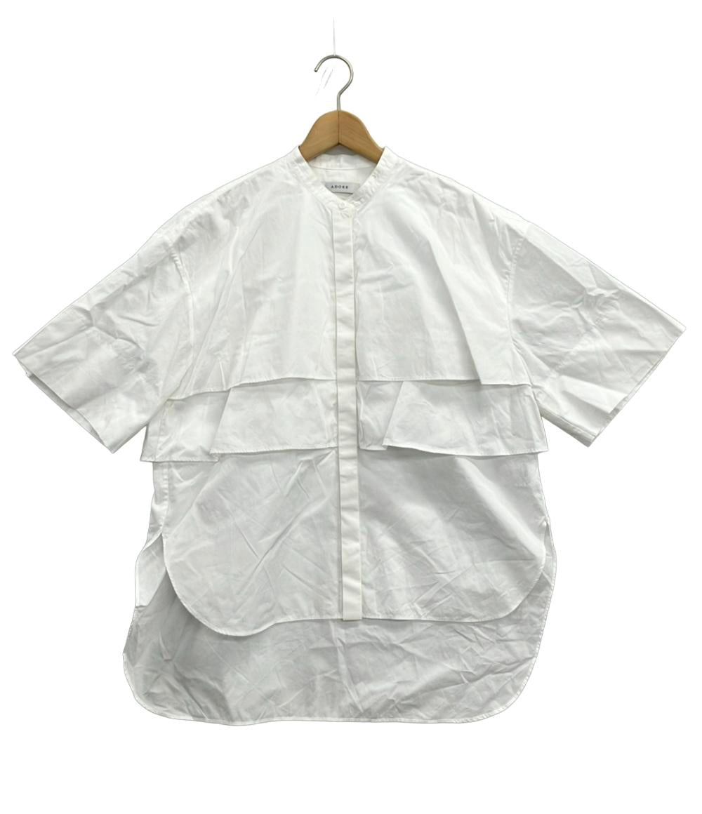 美品 アドーア 半袖シャツ バンドカラー レディース SIZE 38 (M) ADORE