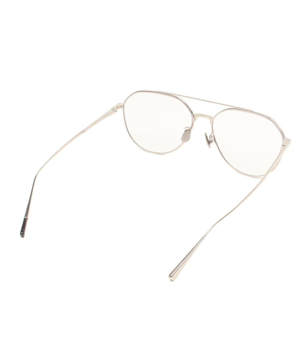 BLANC. 伊達メガネ アイウェア 56□15 ティアドロップ型 ツーブリッジ B0042 レディース ブラン