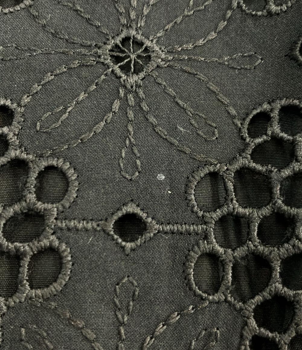 ebure コットンエンブロイダリーレース タックテーパードパンツ レディース SIZE 38 (XS) エブール