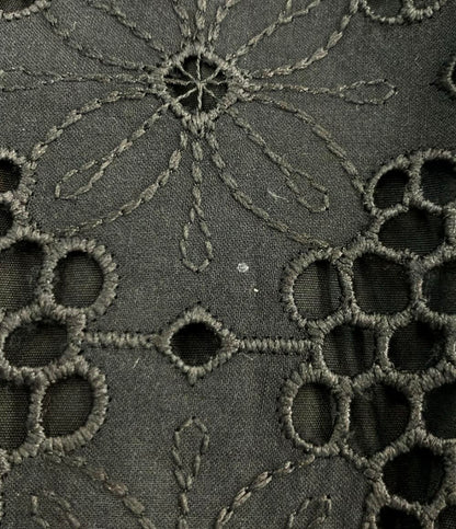 ebure コットンエンブロイダリーレース タックテーパードパンツ レディース SIZE 38 (XS) エブール