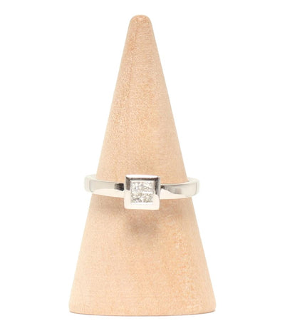 美品 リング 指輪 Pt900 プリンセスカットダイヤ0.17ct レディース SIZE 11号