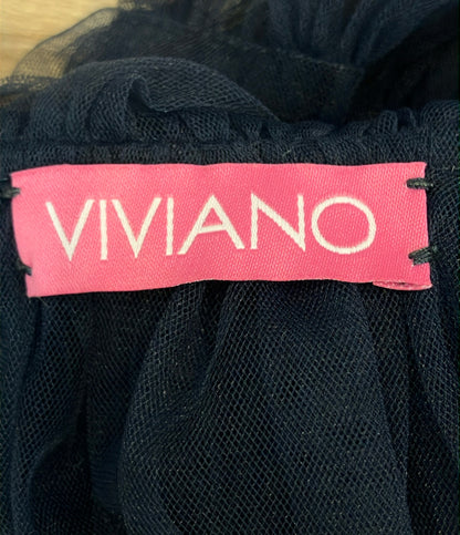 VIVIANO チュールキャミソールワンピース 青 黒 2024SS VSSS24TU03 レディース SIZE M ヴィヴィアーノ