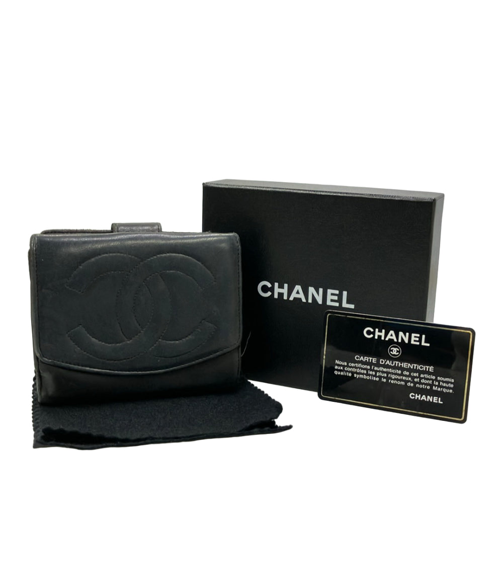 CHANEL ダブルホック 二つ折り財布 レディース シャネル
