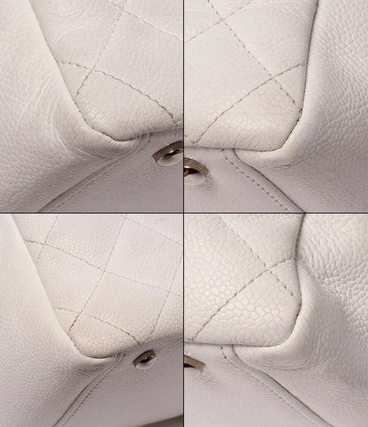 CHANEL チェーンショルダーバッグ ハンドバッグ キャビアスキン シルバー金具 肩掛け マトラッセ レディース