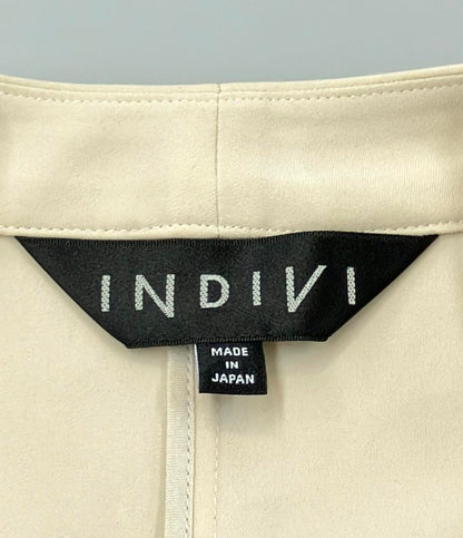 美品 インディヴィ ノーカラージャケット 薄手 レディース SIZE 38 (S) INDIVI