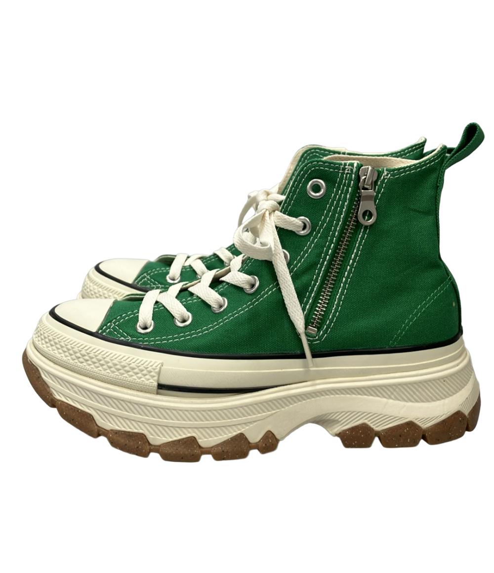 美品 CONVERSE ハイカット厚底スニーカー オールスター R トレックウェーブ ジップ ハイ 1SD839 レディース SIZE 24.5 コンバース