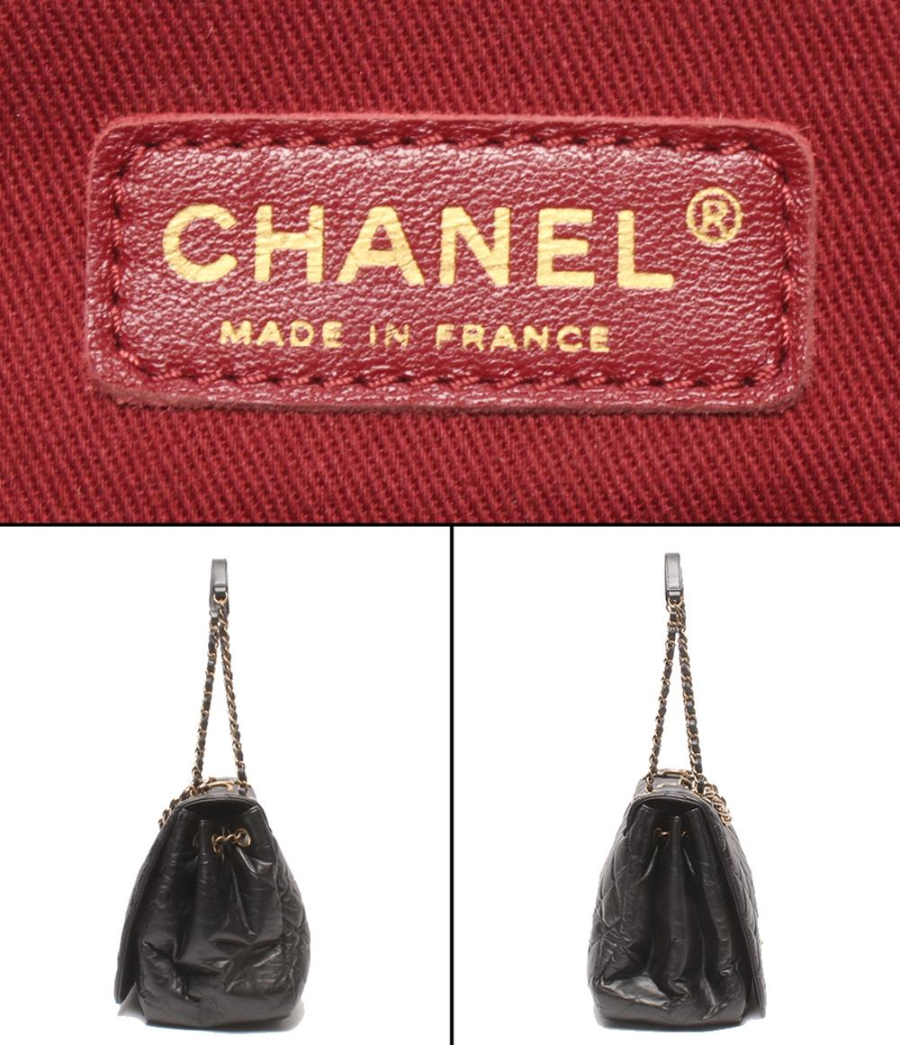CHANEL 2WAYチェーンハンドバッグ ショルダーバッグ 肩掛け ゴールド金具 パリボンベイ マトラッセ ダブルチェーン シングルフラップ レディース