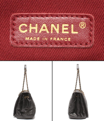 CHANEL 2WAYチェーンハンドバッグ ショルダーバッグ 肩掛け ゴールド金具 パリボンベイ マトラッセ ダブルチェーン シングルフラップ レディース