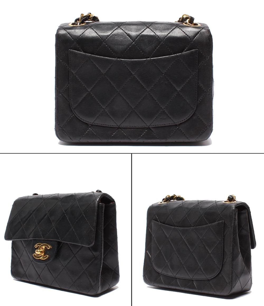 CHANEL チェーンショルダーバッグ シングルフラップ シングルチェーン ゴールド金具 マトラッセ17 ラムスキン 0番台 レディース シャネル