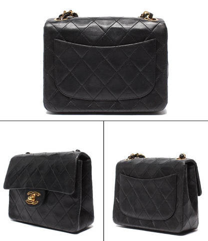CHANEL チェーンショルダーバッグ シングルフラップ シングルチェーン ゴールド金具 マトラッセ17 ラムスキン 0番台 レディース シャネル