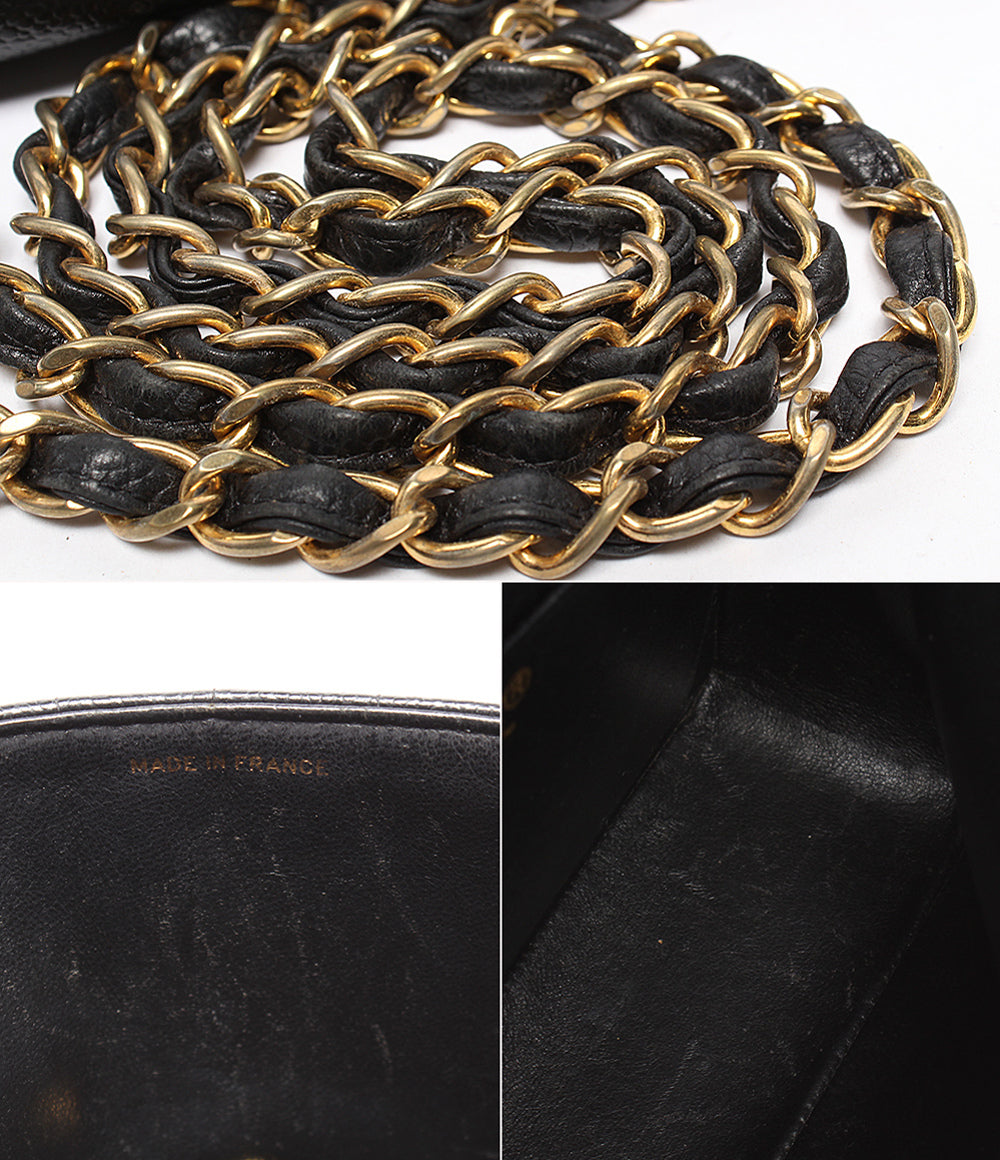 CHANEL チェーンショルダーバッグ シェブロン Vステッチ ゴールド金具
