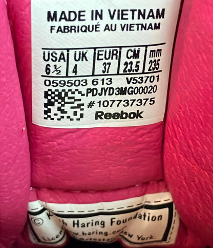 美品 Reebok ハイカットスニーカー × キース・ヘリング  フリースタイル HI INT R12 V53701 レディース SIZE 23.5 (M) リーボック