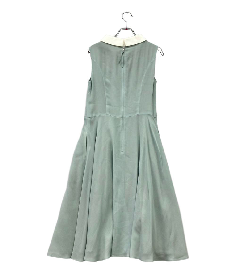 美品 FOXEY ノースリーブワンピース ドレス ロジーリリー スモーキーミント A1 42118-S00F23KJ レディース SIZE 38 (S) フォクシー