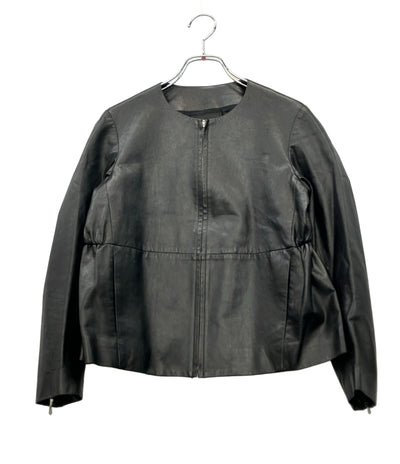 Drawer ノーカラージャケット シングルライダース レザー セレクトショップ レディース SIZE 36 (XS) ドゥロワー