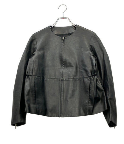 Drawer ノーカラージャケット シングルライダース レザー セレクトショップ レディース SIZE 36 (XS) ドゥロワー