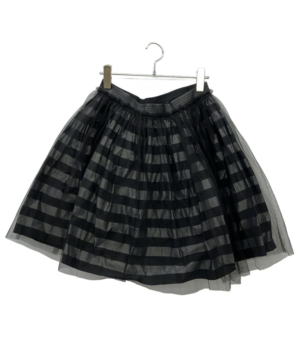 美品 LANVIN en Bleu 膝丈スカート レース 3454539 レディース SIZE 38 (M) ランバンオンブルー